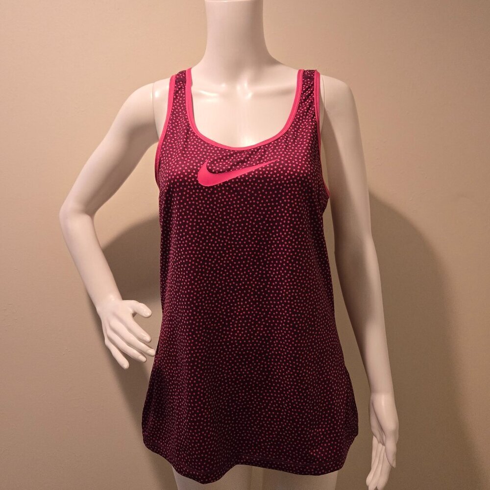 Nike Pro Pink Snow Dot Racerback Tank Top L